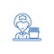 Cleaning lady line icon concept. Cleaning lady flat  vector symbol, sign, outline illustration.