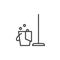 Cleaning line icon, outline vector sign, linear style pictogram isolated on white.