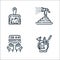 cleaning line icons. linear set. quality vector line set such as bucket, hand dryer, hose