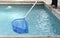 Cleaning and maintenance swimming pool with net skimmer