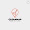 cleaning map location navigator logo template vector illustration