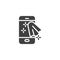 Cleaning mobile phone vector icon