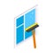 Cleaning mop window isometric 3d icon