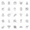 Cleaning outline icons set