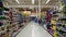 Cleaning products and pet food corridor in Save on Foods.