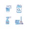 Cleaning products RGB color icons set