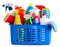 Cleaning Products and Supplies in Basket -