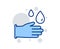 Cleaning rubber gloves line icon. Hygiene sign. Vector