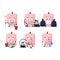 Cleaning service pink sticky note cute cartoon character using mop