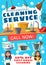 Cleaning service poster with house clean tools