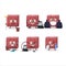 Cleaning service red sticky note cute cartoon character using mop