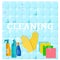 Cleaning service sanitation and hygiene cleaners yellow glove