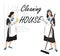 Cleaning service sign. Retro style illustration.