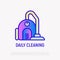 Daily cleaning service thin line icon: vacuum cleaner. Modern vector illustration for logo