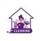 Cleaning service. Women Maid icon.