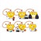Cleaning service yellow heart arrow necklace cute cartoon character using mop