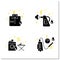 Cleaning services glyph icons set