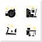 Cleaning services glyph icons set