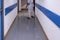 Cleaning staff performing disinfection and hygiene work in hospital facilities