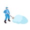 Cleaning Streets Isometric Icon