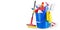 Cleaning supplies in bucket isolated