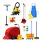 Cleaning supplies tools equipment accessories set
