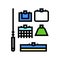 cleaning tools aquarium fish color icon vector illustration