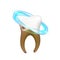 Cleaning and treatment human tooth with blue magic swirl isolated on white