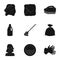Cleaning, washing and everything connected with it. A set of icons for cleaning. Cleaning and maid icon in set