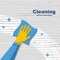 Cleaning wooden surface home or office vector