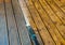 Cleaning wooden terrace decking before oiling and painting
