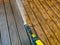 Cleaning wooden terrace decking before oiling and painting