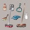 Cleanliness and order in the house, apartment. Equipment and means for cleaning, washing. Household appliances, washing machine, v