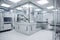 cleanroom with robotic arm providing close-up view of sterile environment