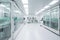 cleanroom with robots performing complex and delicate procedures in a sterile environment