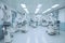 cleanroom with robots performing delicate and critical medical procedures