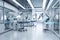 cleanroom with sleek and modern robots, interacting with advanced medical equipment