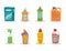 Cleanser bottle chemical housework product care wash equipment cleaning liquid flat vector illustration.