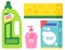 Cleanser bottle chemical housework product care wash equipment cleaning liquid flat vector illustration.