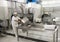 Cleanup after cheese making, L`Amordi Latte, a company that produces all types of cheese in Cavallino, Italy.