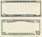 Clear 10 dollar banknote pattern