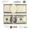 Clear 100 dollar banknote template and elements