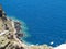 Clear azure sea water landskape and rocks near Crete coast, Gree