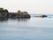 Clear azure sea water landskape and rocks near Crete coast, Gree