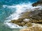 Clear azure sea water landskape and rocks near Crete coast, Greece