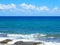 Clear azure sea water landskape and rocks near Crete coast, Greece