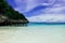 Clear beach island with blue sky in Philippines, Asia.
