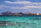 Clear beautiful azure coloured sea water with granite rocks, Sardinia beach Italy