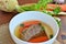 Clear beef broth, bone broth, bouillon with meat and vegetables