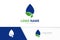 Clear blue droplet logo combination. Ecological water delivery logotype design template.